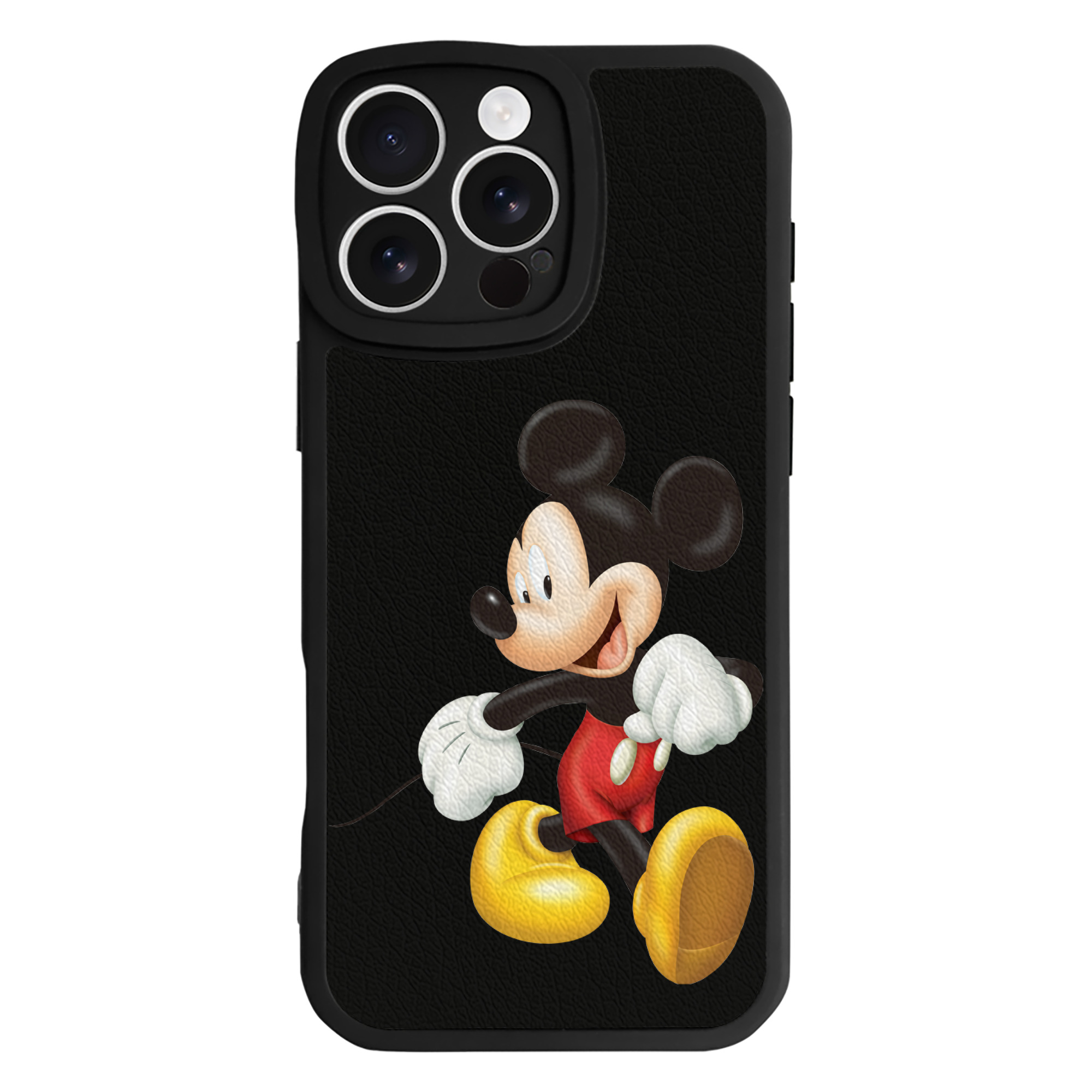（画像用） ミッキーマウス Mickey Mouse 【iPhone 16シリーズ対応】シリコンスマホケース（レザー調） 材質：シリコン